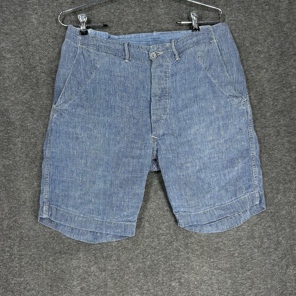 RRL Double RL Shorts Mens 30 Blue 100% Linen 8" inseam - Picture 1 of 13